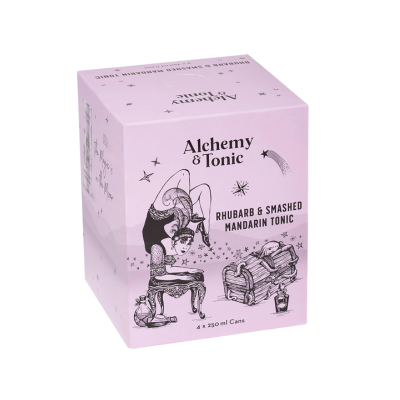 Alchemy & Tonic Rhubarb & Smashed Mandarin Tonic Water 4 x 250ml Cans ...