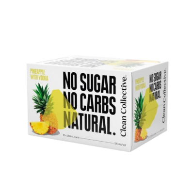 Clean Collective Pineapple Vodka RTD 12 x 250ml Cans