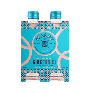 Malfy Pink Grapefruit Gin & Tonic RTD 4 x 300ml Bottles