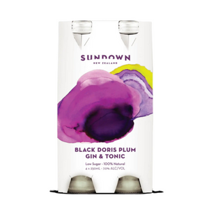 Sundown Black Doris Gin & Tonic RTD 4 x 250ml Bottles