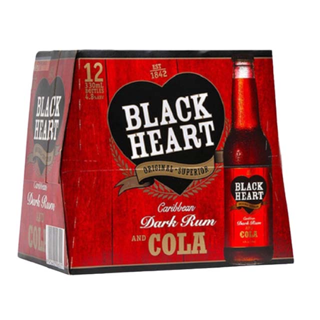 Black Heart Rum & Cola 5% RTD 12 x 330ml Bottles