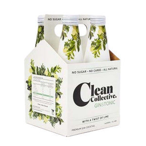 Clean Collective With A Twist Of Lime Gin & Tonic RTD 4 x 300ml Bottles