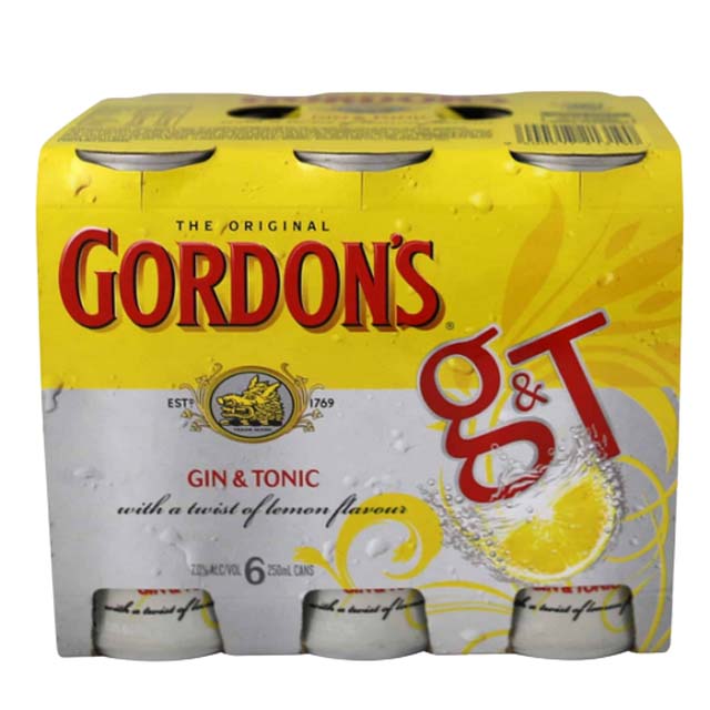 Gordons Gin & Tonic RTD 6 x 250ml Cans