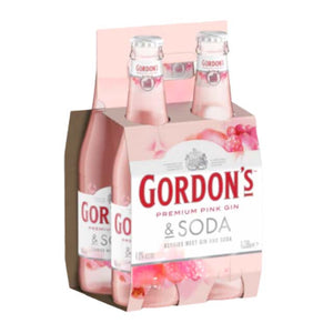 Gordons Pink Gin & Soda RTD 4 x 330ml Bottles