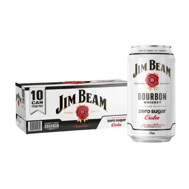 Jim Beam & Zero Cola RTD 10 x 330ml Cans