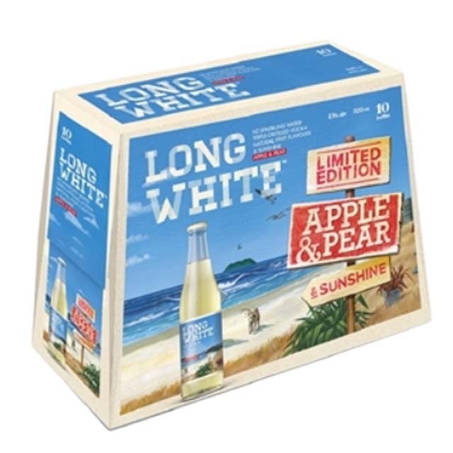Long White Apple & Pear Vodka RTD 10 x 320ml Bottles