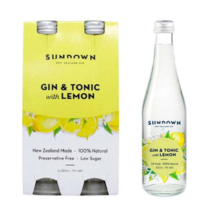 Sundown Gin & Tonic With Lemon RTD 4 x 250ml Bottles